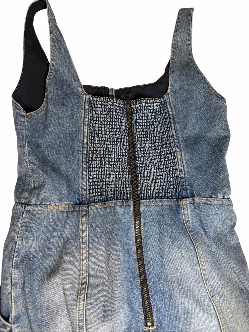 Alice + Olivia Chels Denim Corset Sleveless Jumpsuit Jeans - Light Blue - Picture 5 of 11
